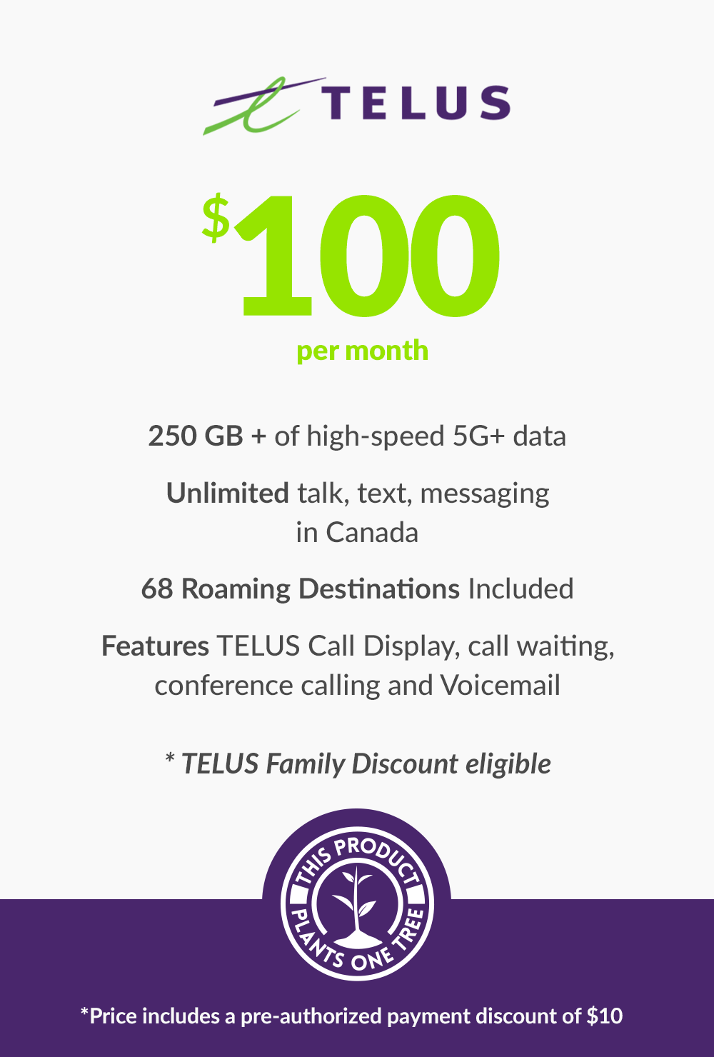 250 GB - $100 (Premium Financing) - greenmobile.com