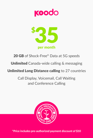 20 GB - $35 - greenmobile.com