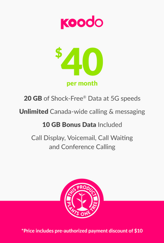 20 GB - $40 Koodo