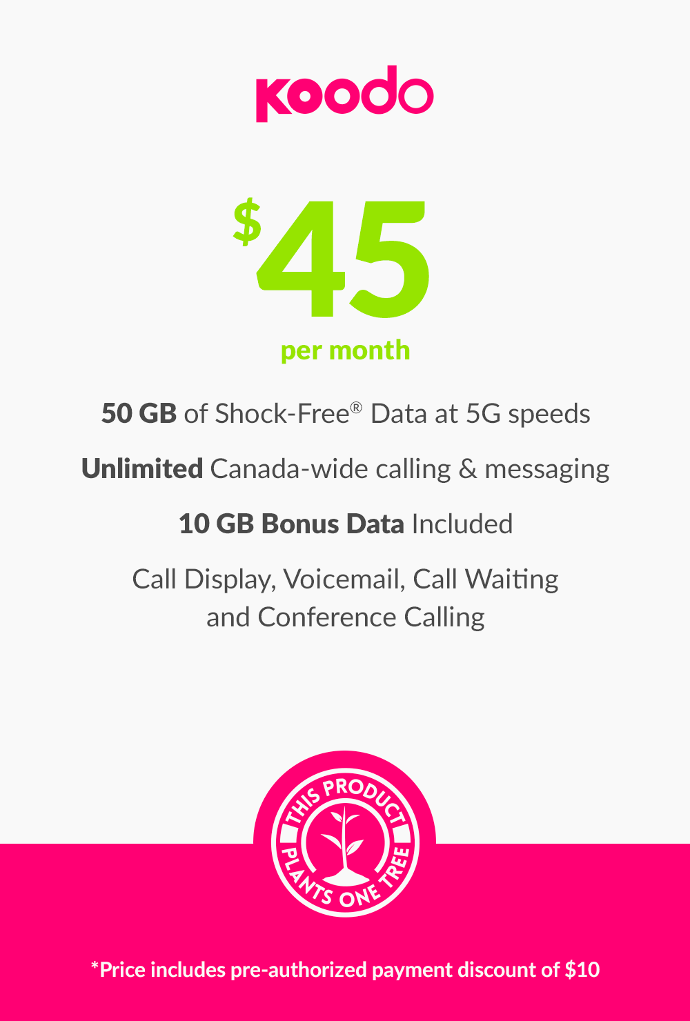 50 GB - $45 - greenmobile.com