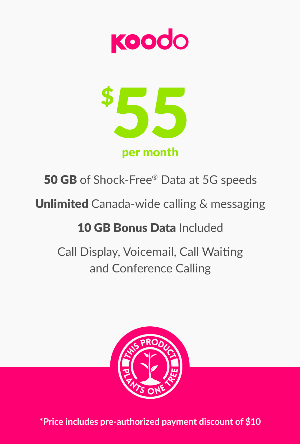 50 GB - $55 (New Activations and Renewals) - greenmobile.com