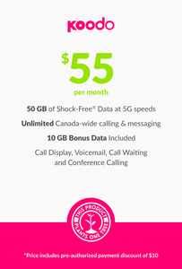 50 GB - $55 (New Activations and Renewals) - greenmobile.com