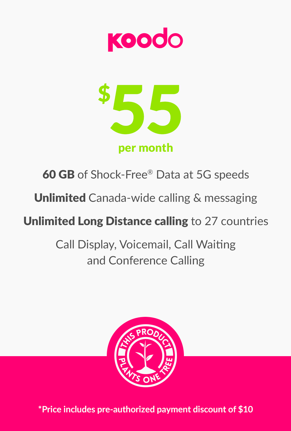 60 GB - $55 (New Activations and Renewals) - greenmobile.com