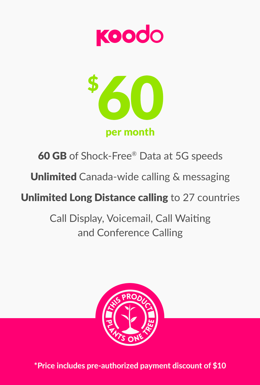 60 GB - $60 (New Activations and Renewals) - greenmobile.com