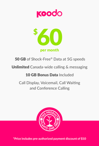 50 GB - $60 (New Activations and Renewals) - greenmobile.com
