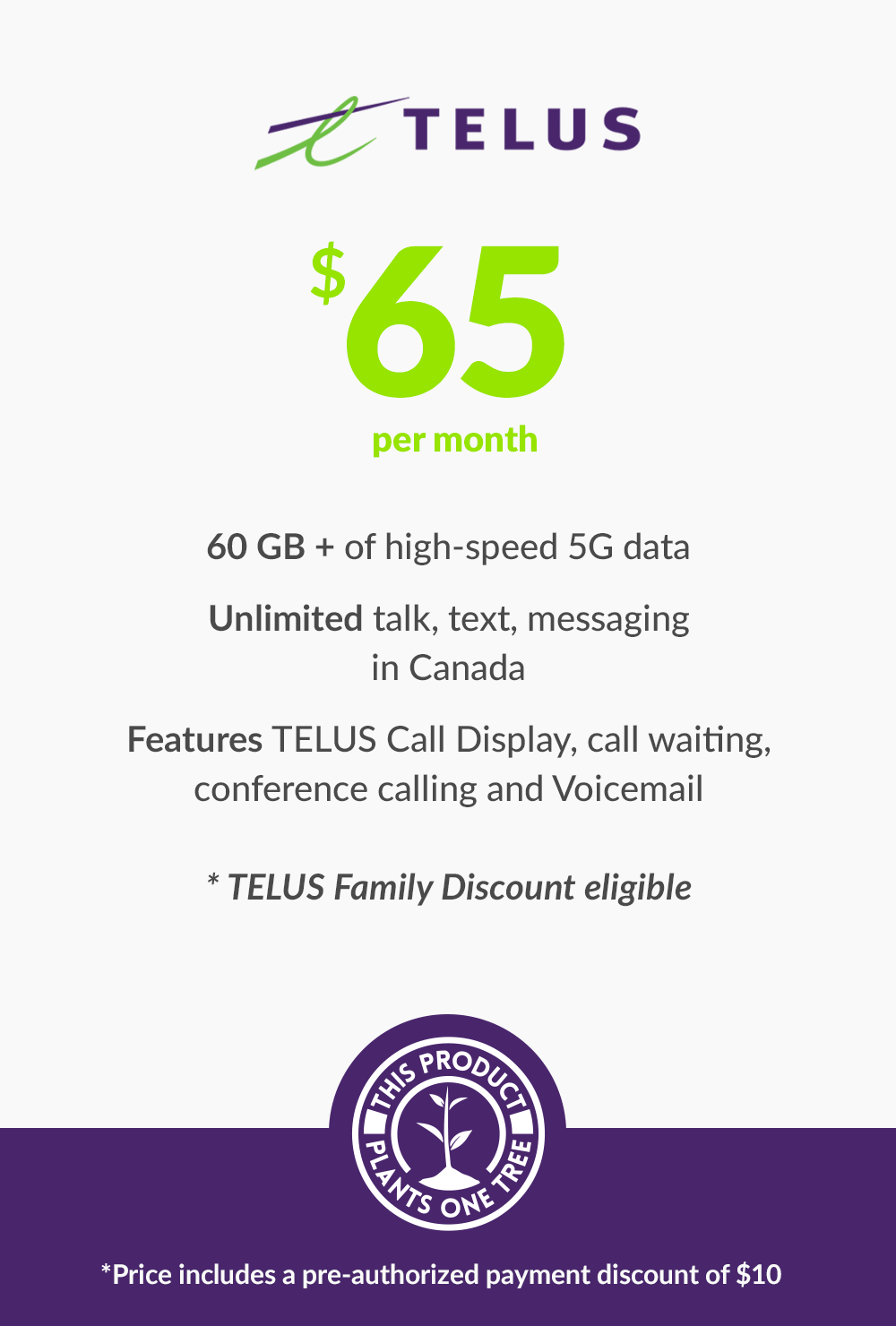 60 GB - $65 (Standard Financing) - greenmobile.com