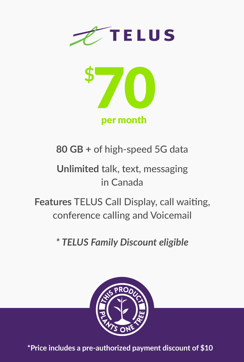 80 GB - $70 (Standard Financing)