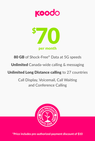 80 GB - $70 (New Activations and Renewals) - greenmobile.com