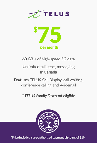 60 GB - $75 (Standard Financing) Telus