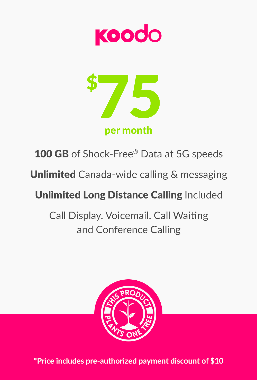 100 GB - $75 (New Activations and Renewals) - greenmobile.com