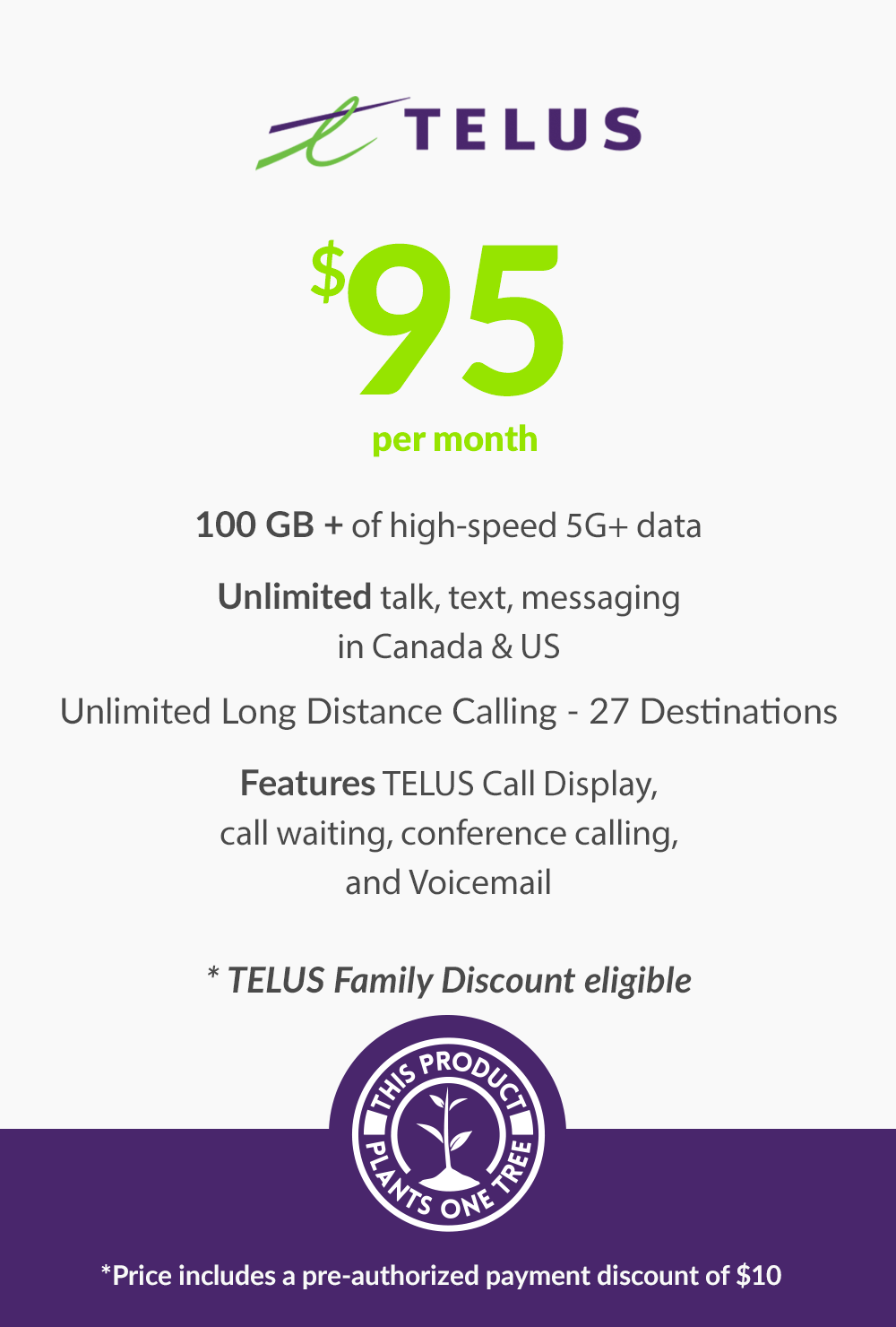 175 GB - $95 (Premium Financing) - greenmobile.com